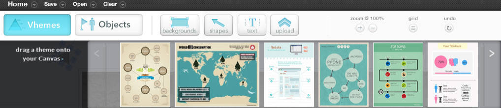 Aperçu du menu de Easel.ly