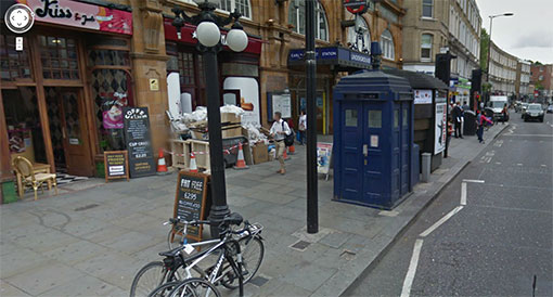 Le TARDIS du Dr Who dans Google Maps
