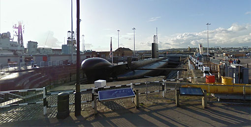 Visite d'un sous-marin avec Google Maps