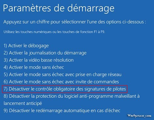 Windows 8 - Paramètres de démarrage