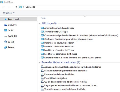 Capture God Mode Windows 10